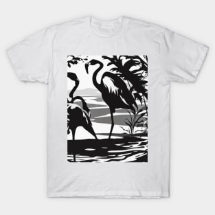 Flamingo Shadow Silhouette Anime Style Collection No. 145 T-Shirt